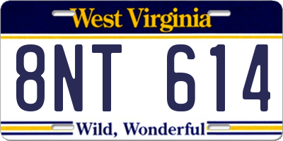 WV license plate 8NT614