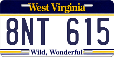 WV license plate 8NT615