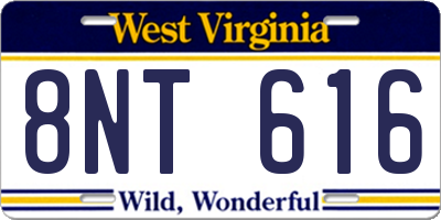 WV license plate 8NT616