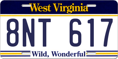 WV license plate 8NT617