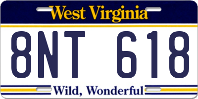 WV license plate 8NT618