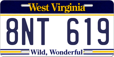 WV license plate 8NT619