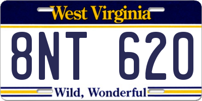 WV license plate 8NT620