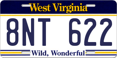 WV license plate 8NT622