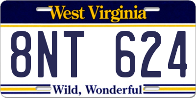WV license plate 8NT624