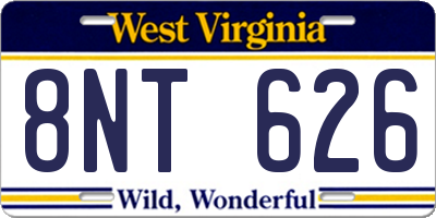 WV license plate 8NT626