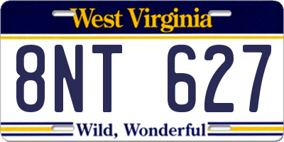 WV license plate 8NT627