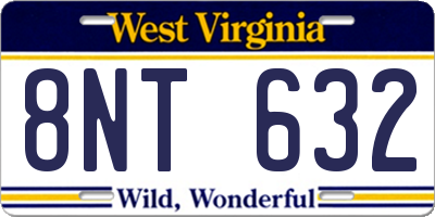 WV license plate 8NT632
