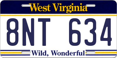 WV license plate 8NT634
