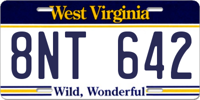 WV license plate 8NT642