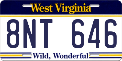WV license plate 8NT646