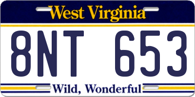 WV license plate 8NT653