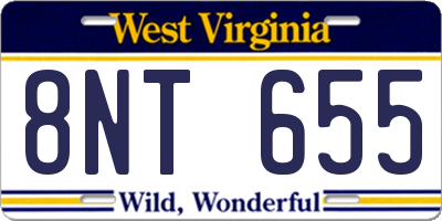 WV license plate 8NT655