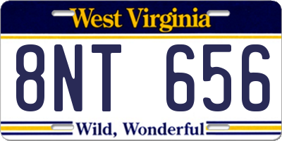 WV license plate 8NT656