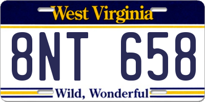 WV license plate 8NT658