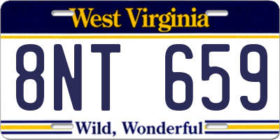 WV license plate 8NT659