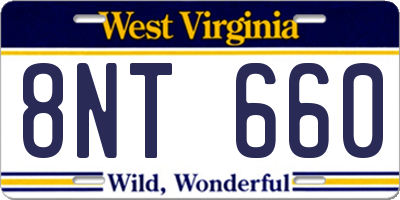 WV license plate 8NT660