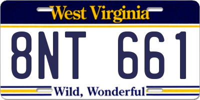 WV license plate 8NT661