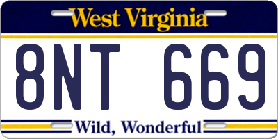 WV license plate 8NT669