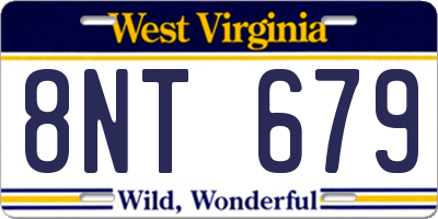 WV license plate 8NT679