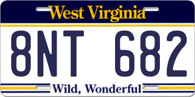 WV license plate 8NT682