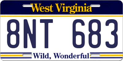 WV license plate 8NT683