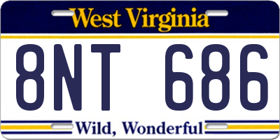 WV license plate 8NT686