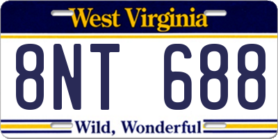 WV license plate 8NT688