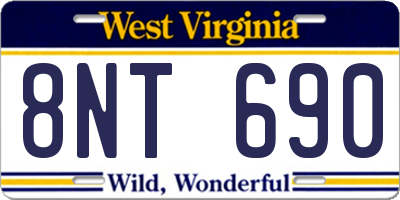WV license plate 8NT690
