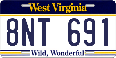WV license plate 8NT691