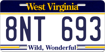 WV license plate 8NT693