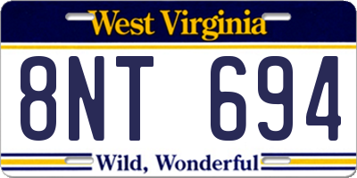 WV license plate 8NT694