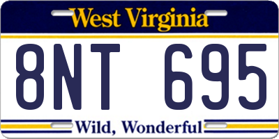 WV license plate 8NT695