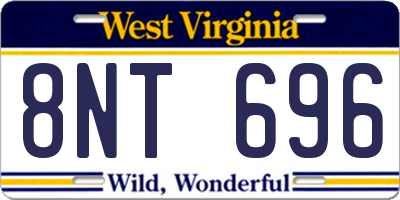 WV license plate 8NT696