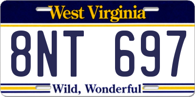 WV license plate 8NT697