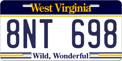 WV license plate 8NT698
