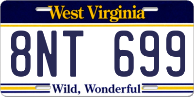 WV license plate 8NT699