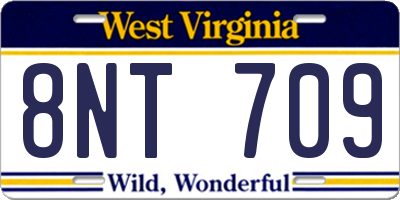 WV license plate 8NT709