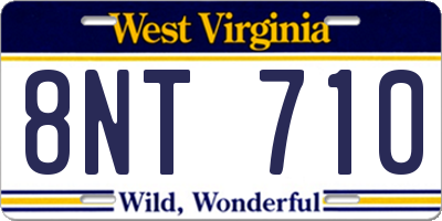 WV license plate 8NT710