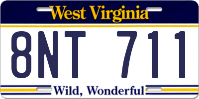 WV license plate 8NT711