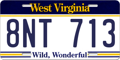 WV license plate 8NT713