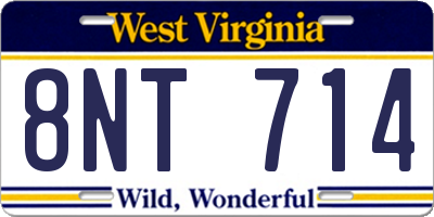 WV license plate 8NT714
