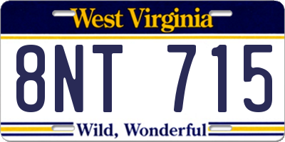WV license plate 8NT715