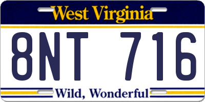 WV license plate 8NT716