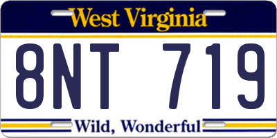 WV license plate 8NT719