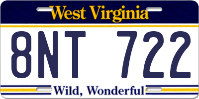 WV license plate 8NT722