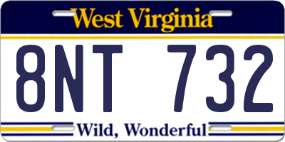 WV license plate 8NT732