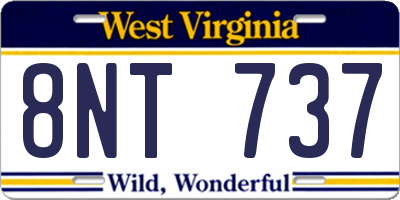 WV license plate 8NT737