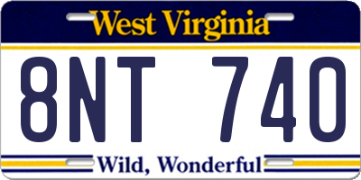 WV license plate 8NT740