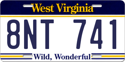 WV license plate 8NT741
